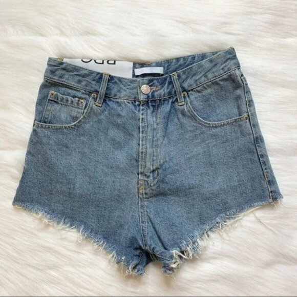 Urban Outfitters BDG Jean Shorts Jorts Distressed High Waist Cut off Denim Small - Picture 9 of 16